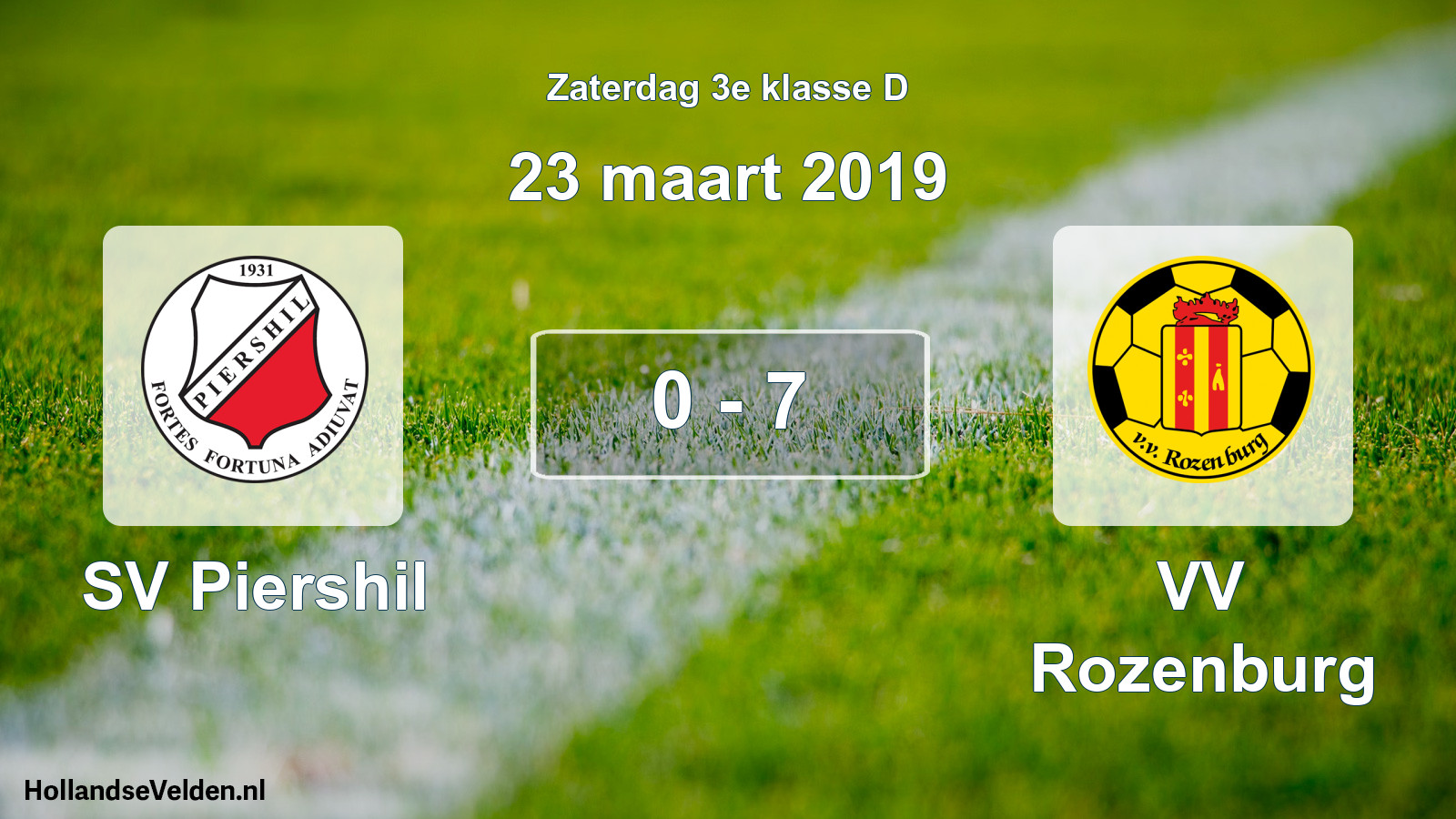 Total number of matches played: SV Piershil - VV Rozenburg 0 - 7 (23 March 2019)