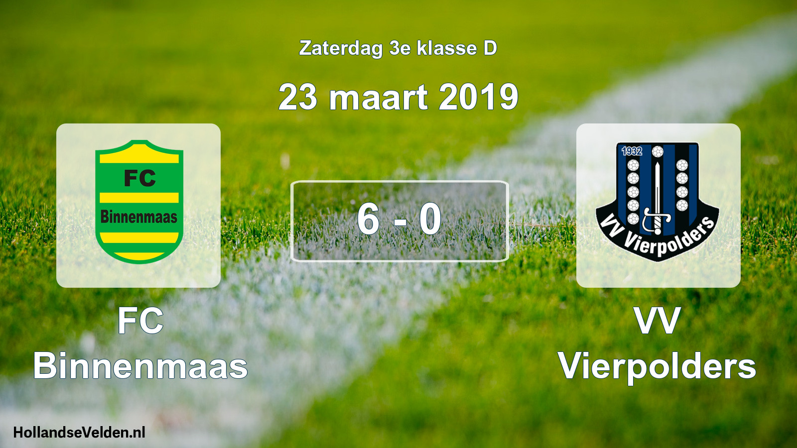 Total number of matches played: FC Binnenmaas - VV Vierpolders 6 - 0 (23 March 2019)