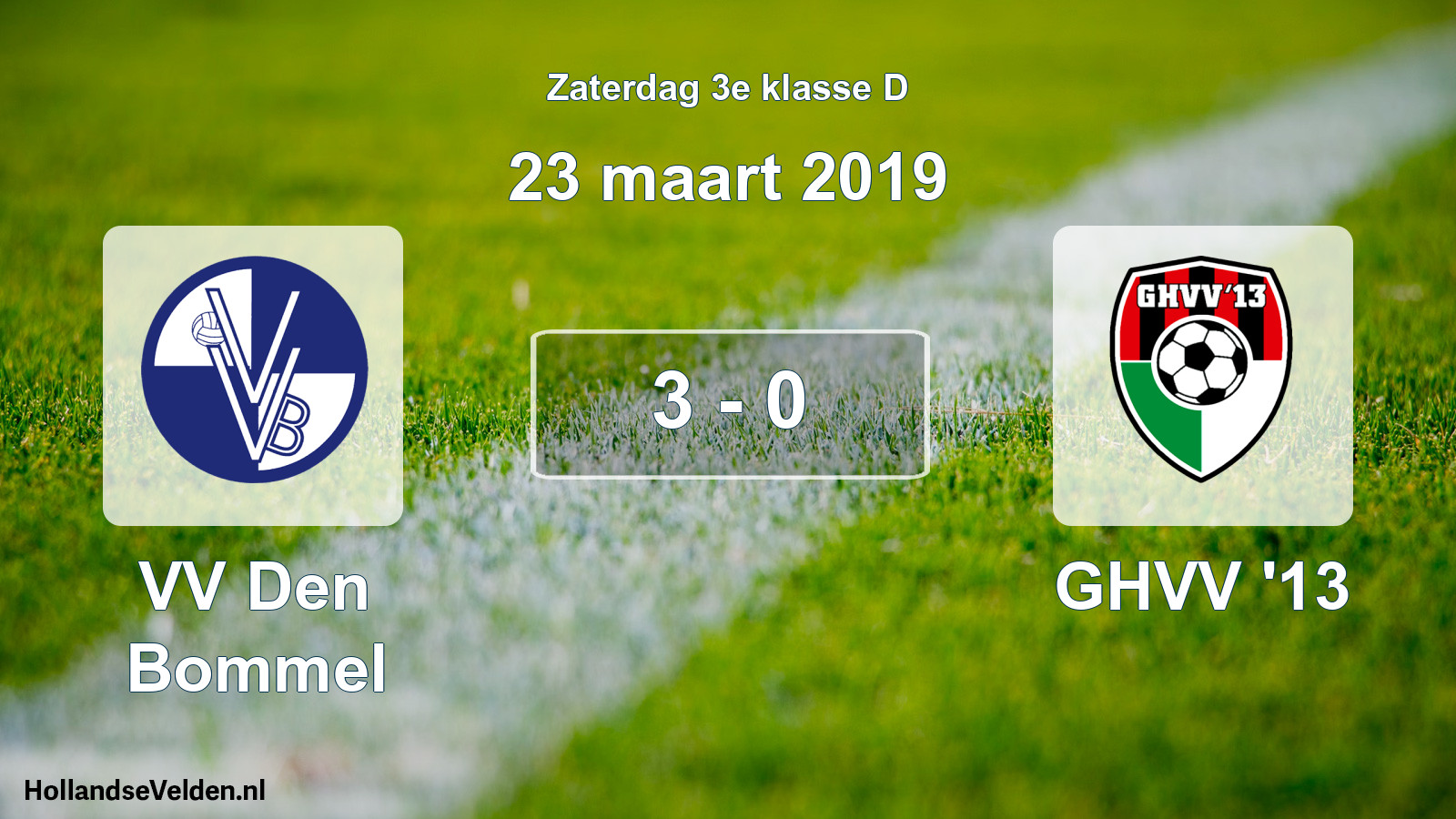 Total number of matches played: VV Den Bommel - GHVV '13 3 - 0 (23 March 2019)