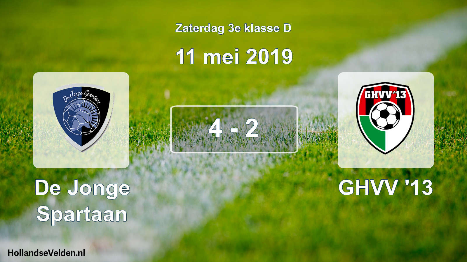 Total number of matches played: De Jonge Spartaan - GHVV '13 4 - 2 (11 May 2019)