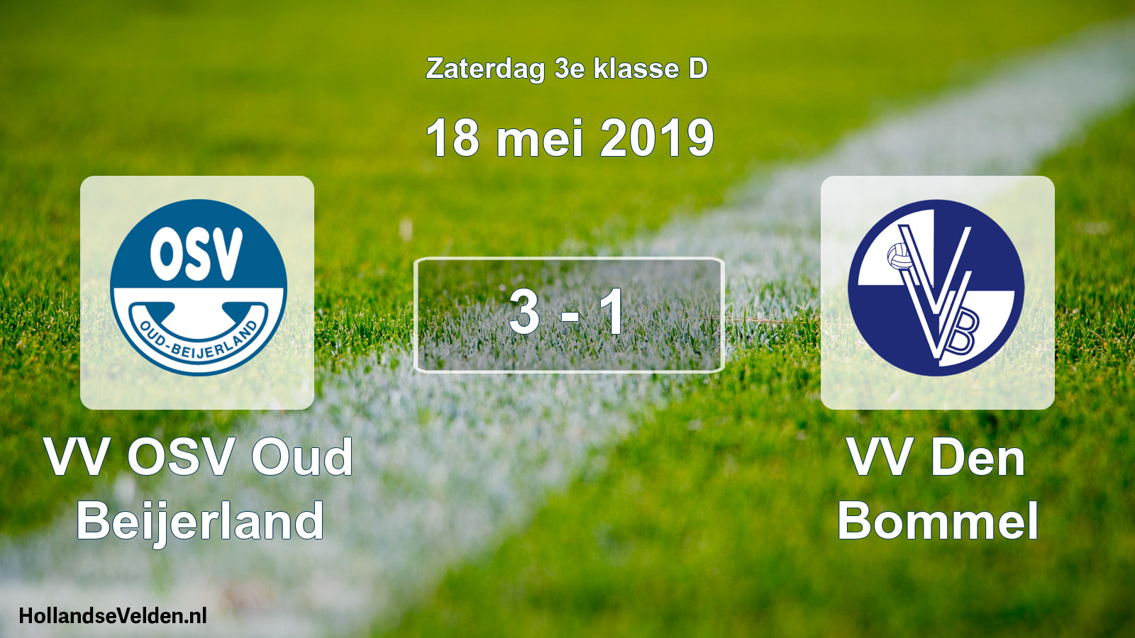 Total number of matches played: VV OSV Oud Beijerland - VV Den Bommel 3 - 1 (18 May 2019)