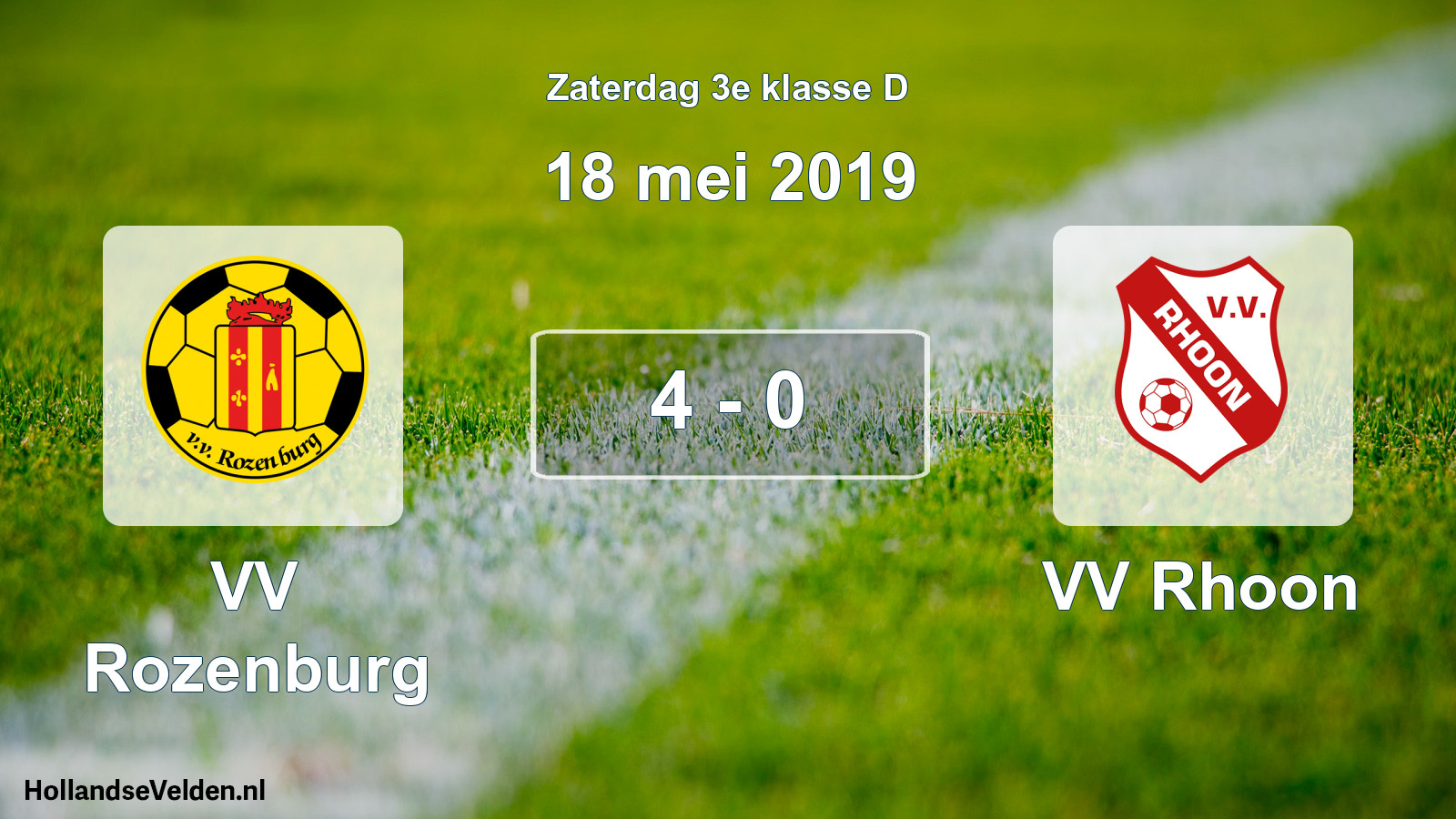 Total number of matches played: VV Rozenburg - VV Rhoon 4 - 0 (18 May 2019)