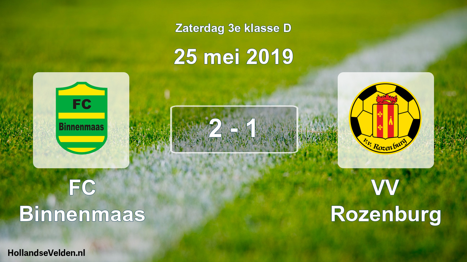 Total number of matches played: FC Binnenmaas - VV Rozenburg 2 - 1 (25 May 2019)