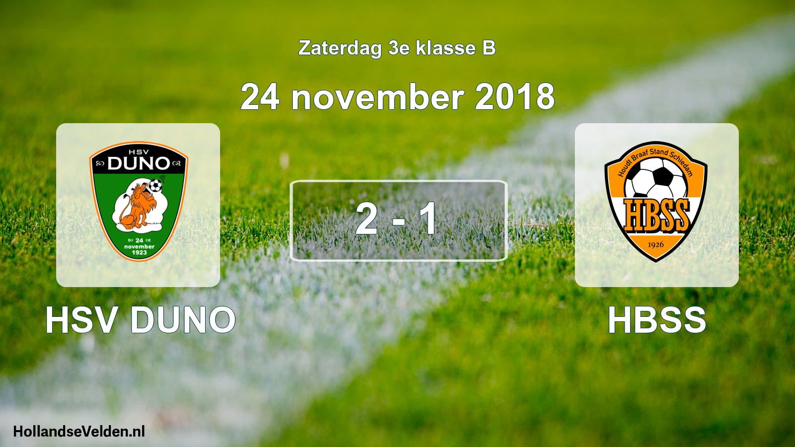 Total number of matches played: HSV DUNO - HBSS 2 - 1 (24 November 2018)