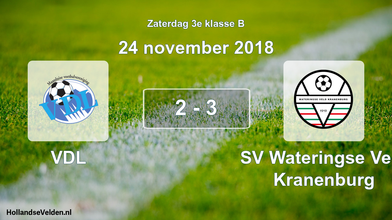 Total number of matches played: VDL - SV Wateringse Veld Kranenburg 2 - 3 (24 November 2018)