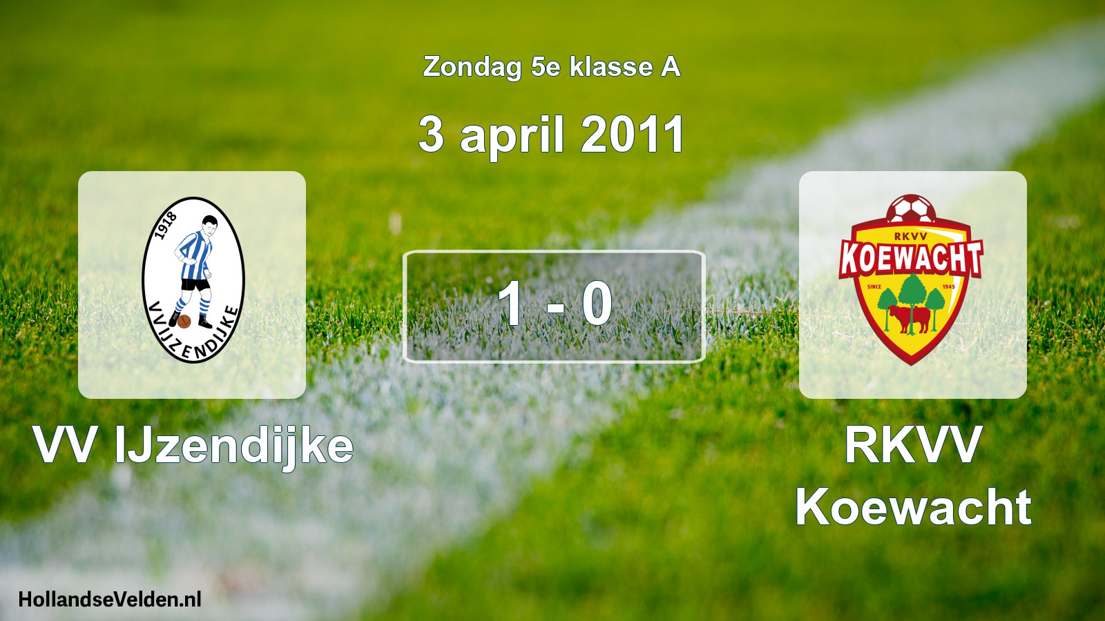 Total number of matches played: VV IJzendijke - RKVV Koewacht 1 - 0 (3 April 2011)