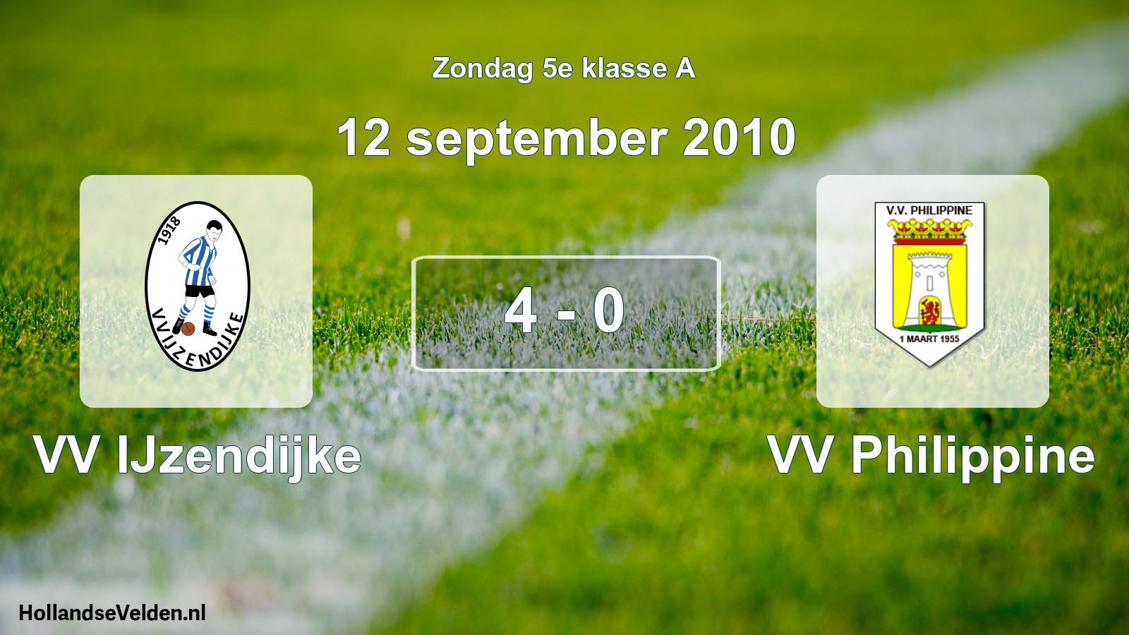 Total number of matches played: VV IJzendijke - VV Philippine 4 - 0 (12 September 2010)