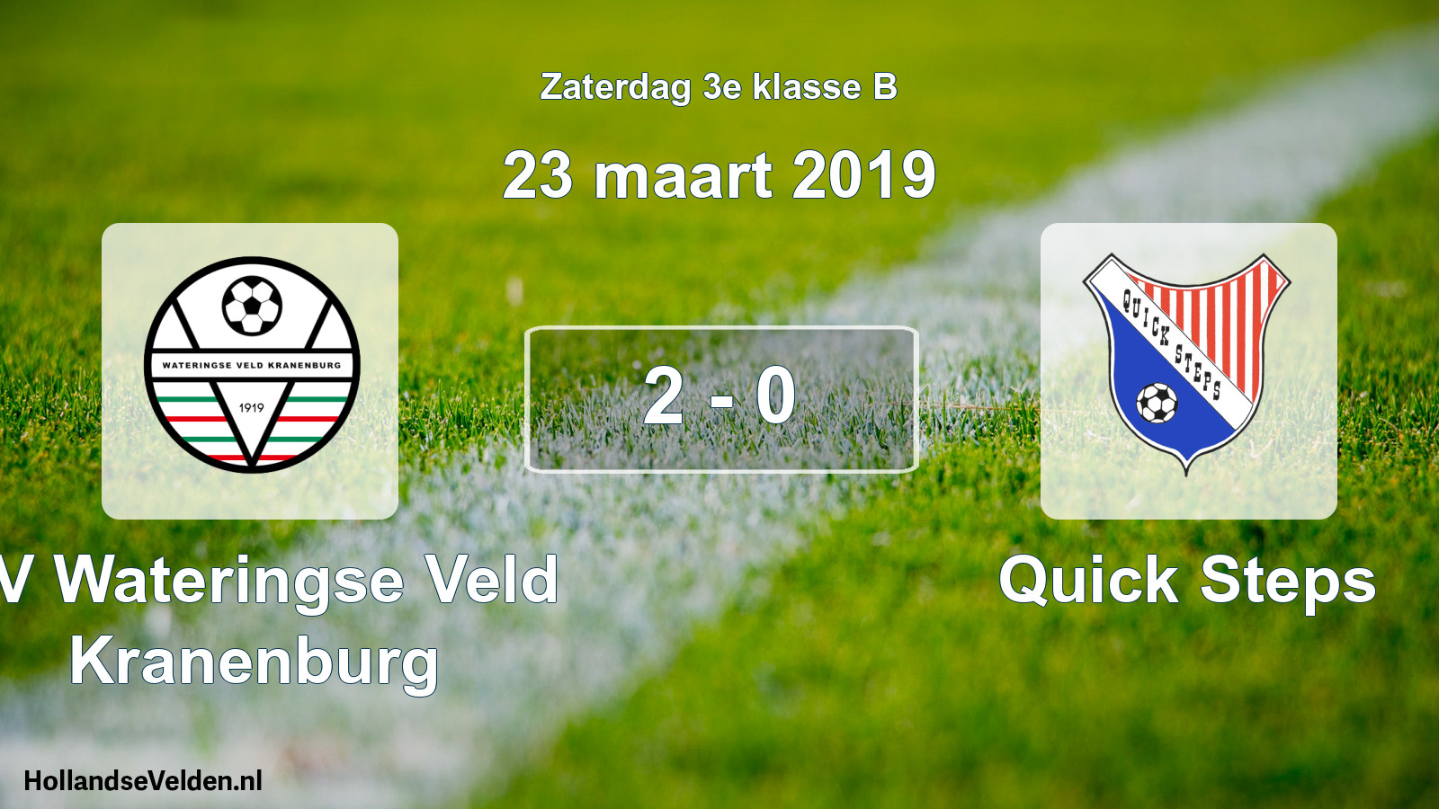 Total number of matches played: SV Wateringse Veld Kranenburg - Quick Steps 2 - 0 (23 March 2019)
