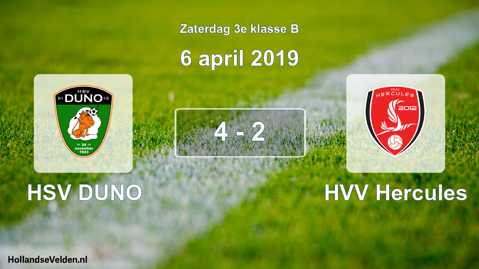 Total number of matches played: HSV DUNO - HVV Hercules 4 - 2 (6 April 2019)