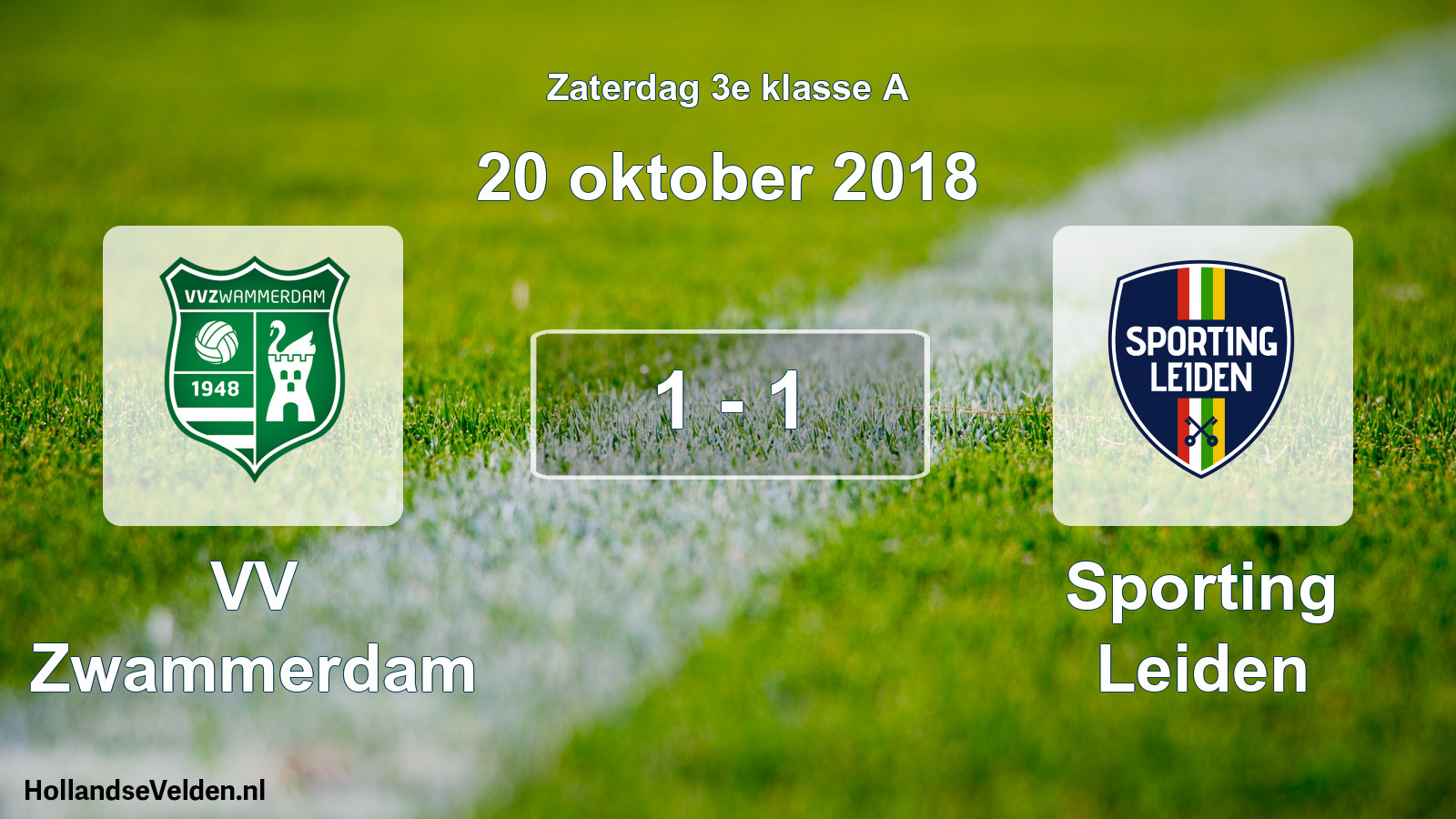 Total number of matches played: VV Zwammerdam - Sporting Leiden 1 - 1 (20 October 2018)
