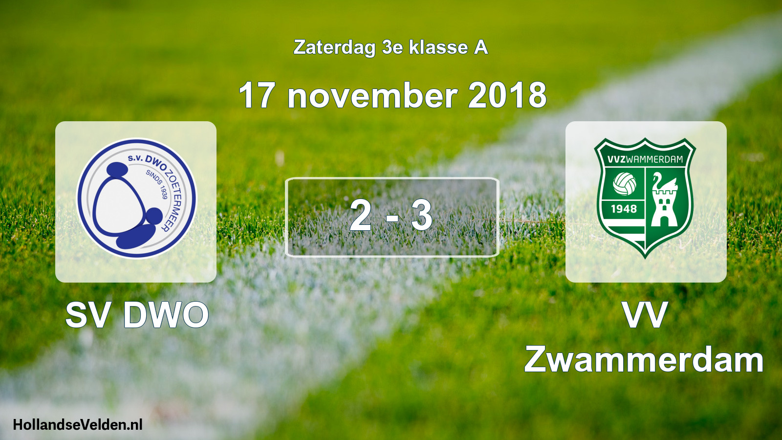 Total number of matches played: SV DWO - VV Zwammerdam 2 - 3 (17 November 2018)