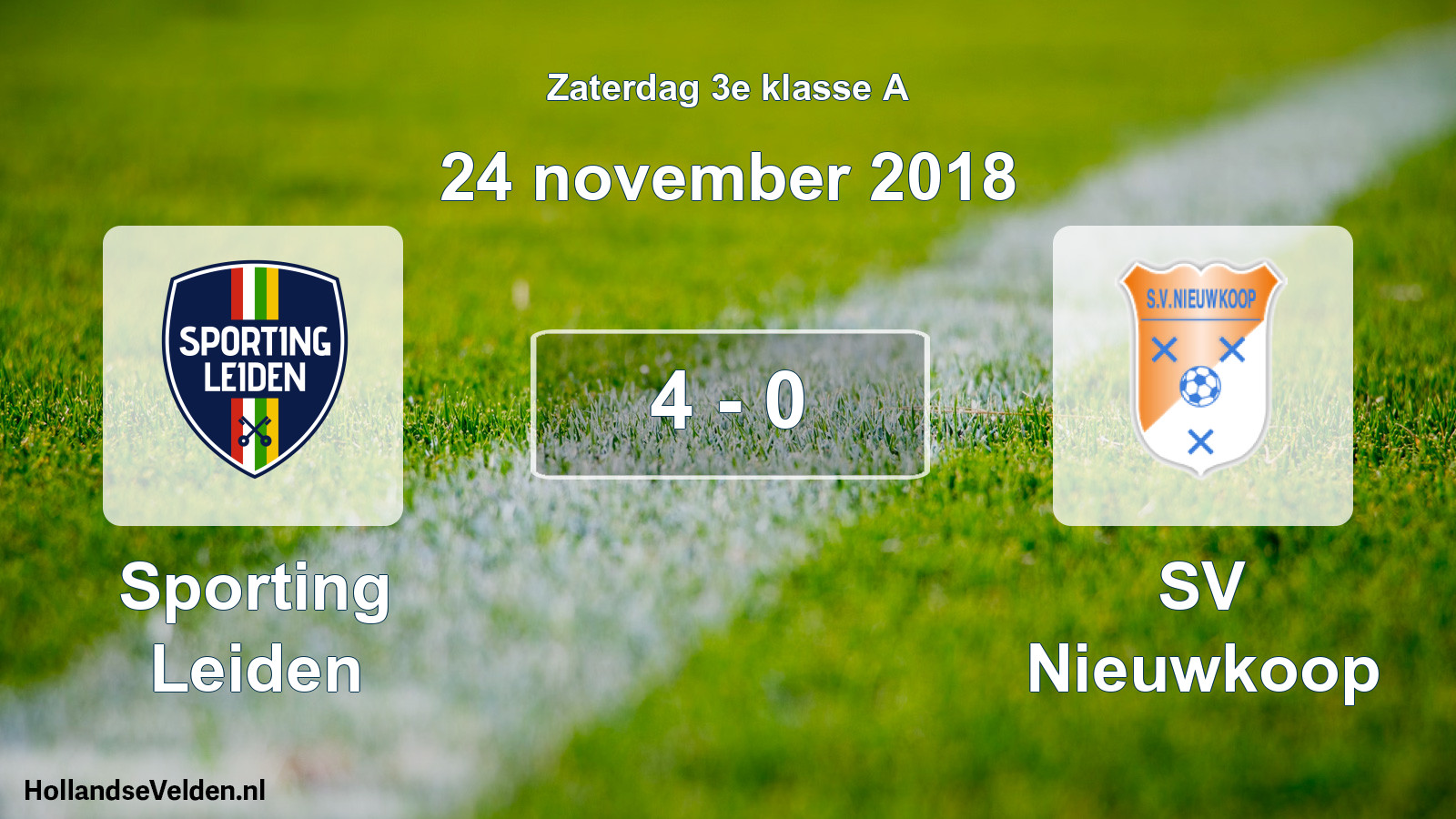 Total number of matches played: Sporting Leiden - SV Nieuwkoop 4 - 0 (24 November 2018)
