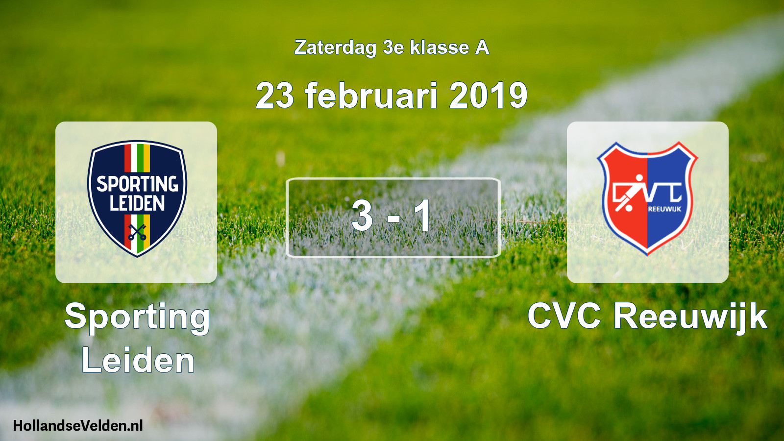 Total number of matches played: Sporting Leiden - CVC Reeuwijk 3 - 1 (23 February 2019)