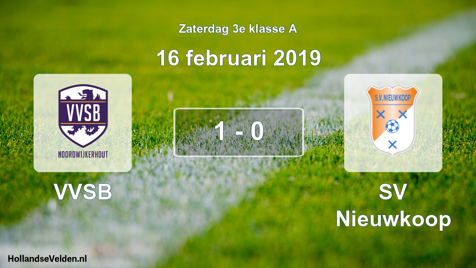 Total number of matches played: VVSB - SV Nieuwkoop 1 - 0 (16 February 2019)