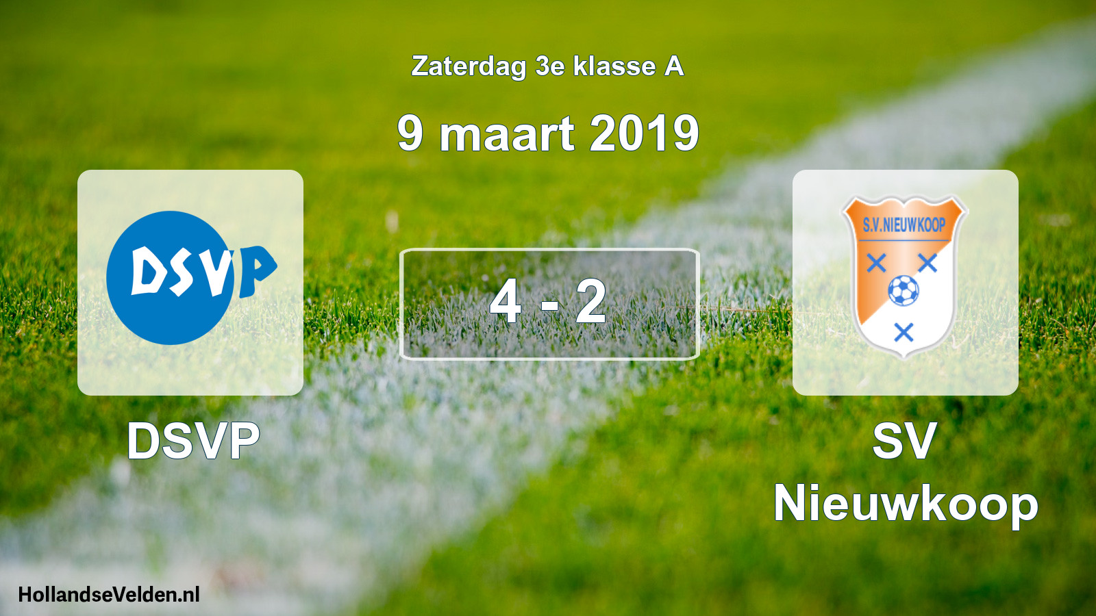 Total number of matches played: DSVP - SV Nieuwkoop 4 - 2 (9 March 2019)