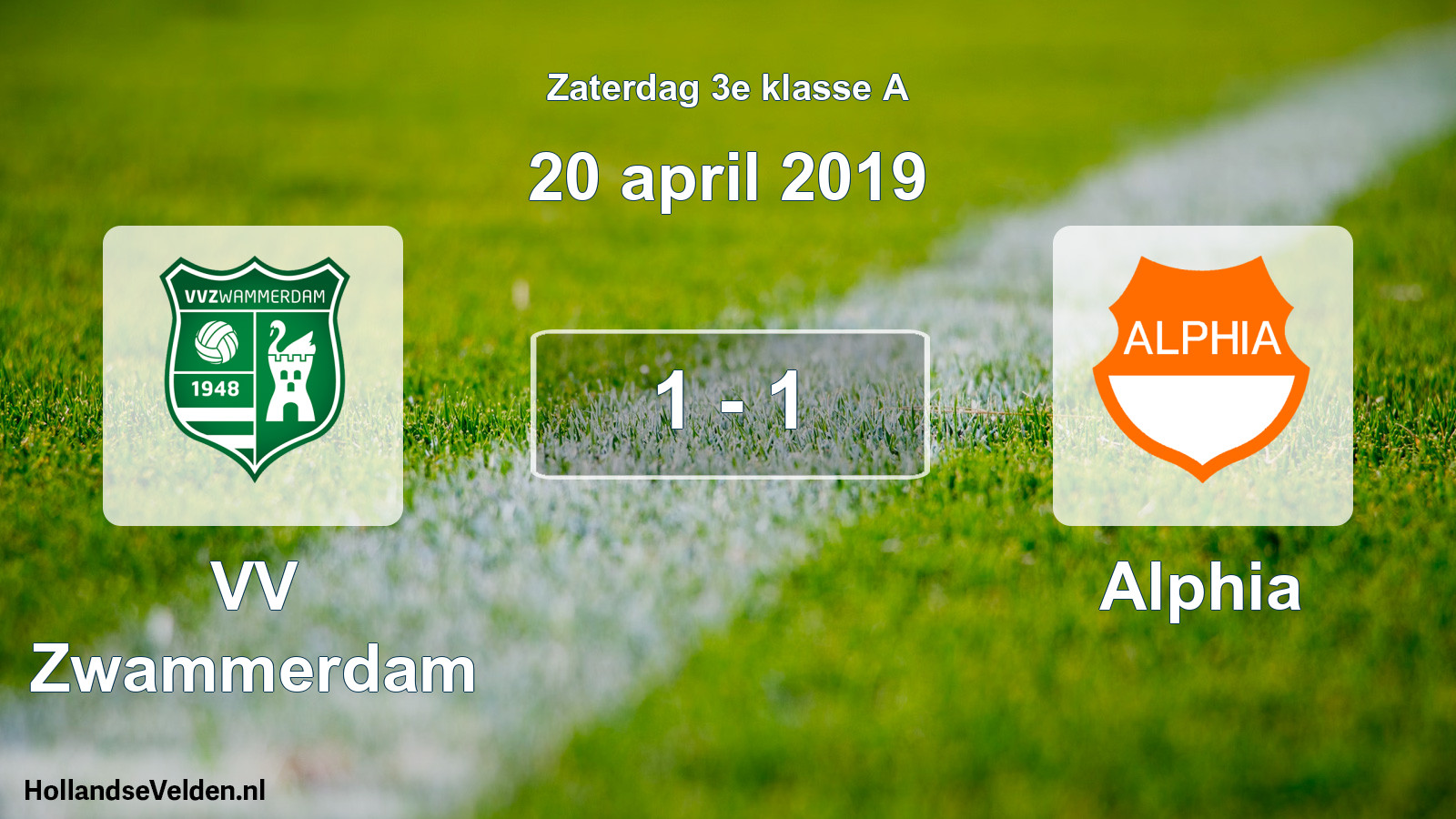 Total number of matches played: VV Zwammerdam - Alphia 1 - 1 (20 April 2019)