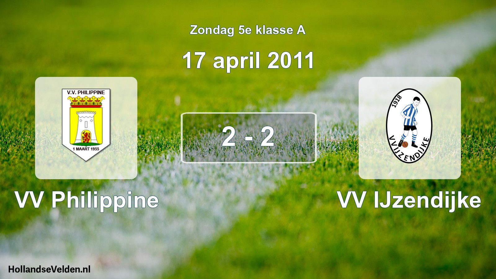Total number of matches played: VV Philippine - VV IJzendijke 2 - 2 (17 April 2011)