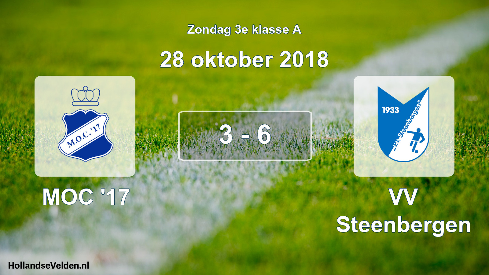 Total number of matches played: MOC '17 - VV Steenbergen 3 - 6 (28 October 2018)