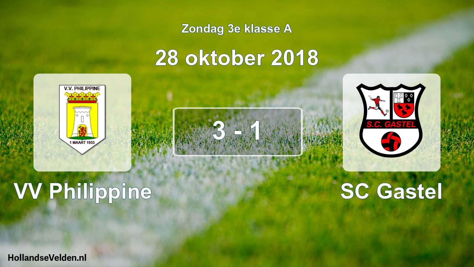 Total number of matches played: VV Philippine - SC Gastel 3 - 1 (28 October 2018)