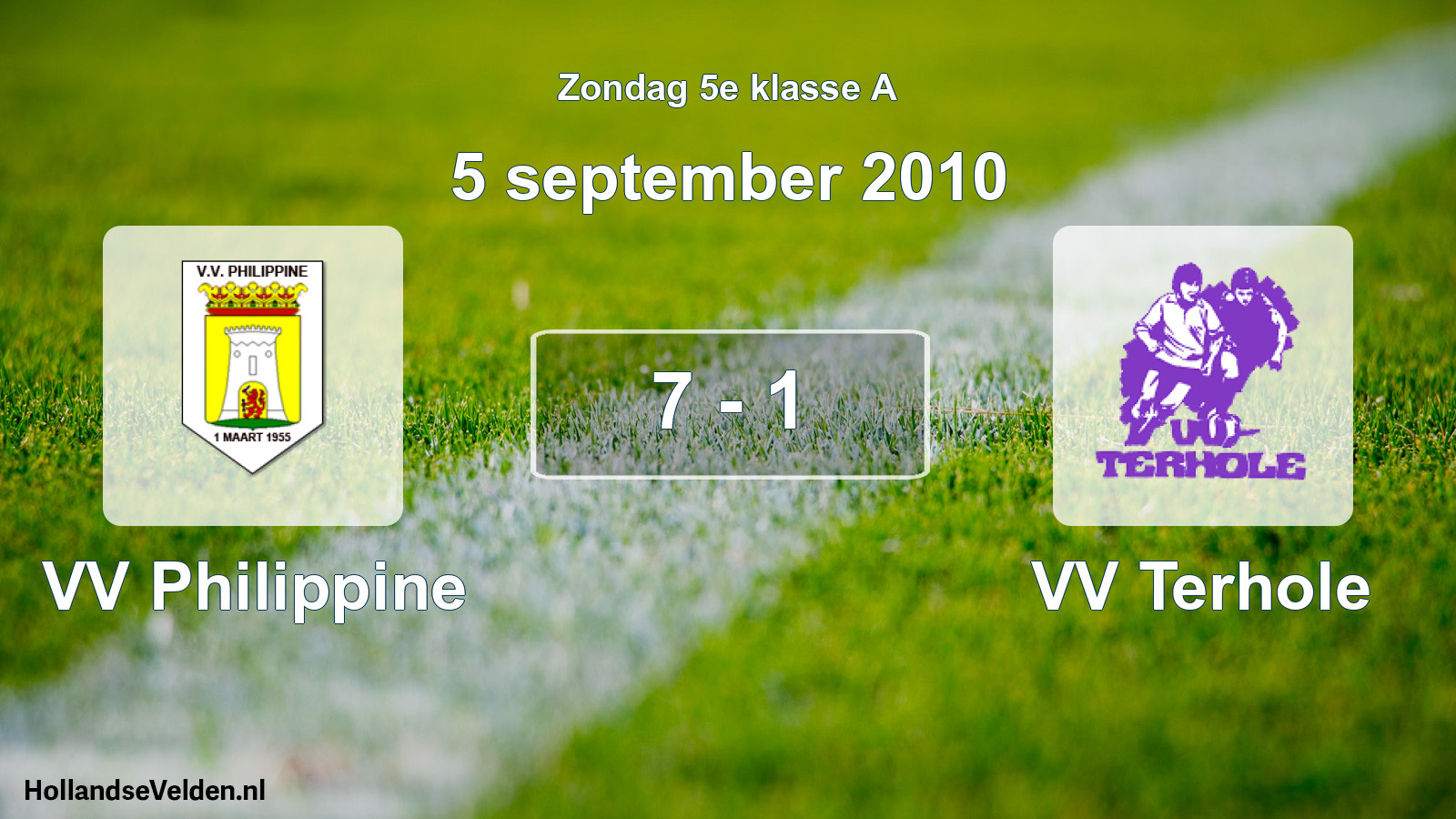 Total number of matches played: VV Philippine - VV Terhole 7 - 1 (5 September 2010)