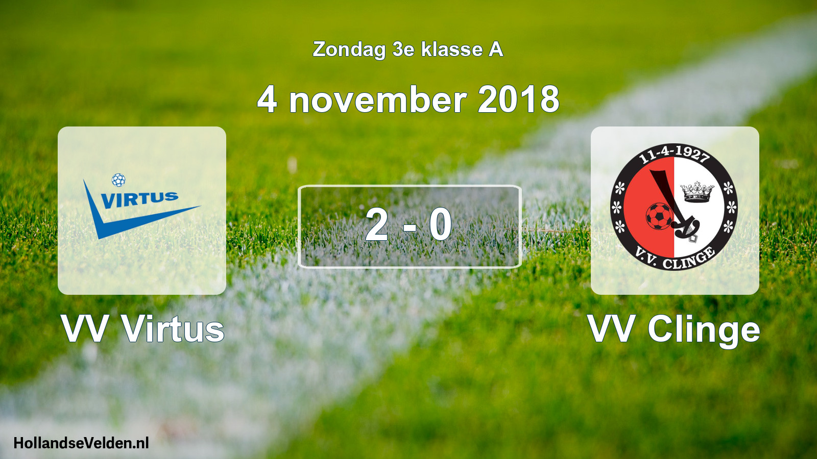 Total number of matches played: VV Virtus - VV Clinge 2 - 0 (4 November 2018)