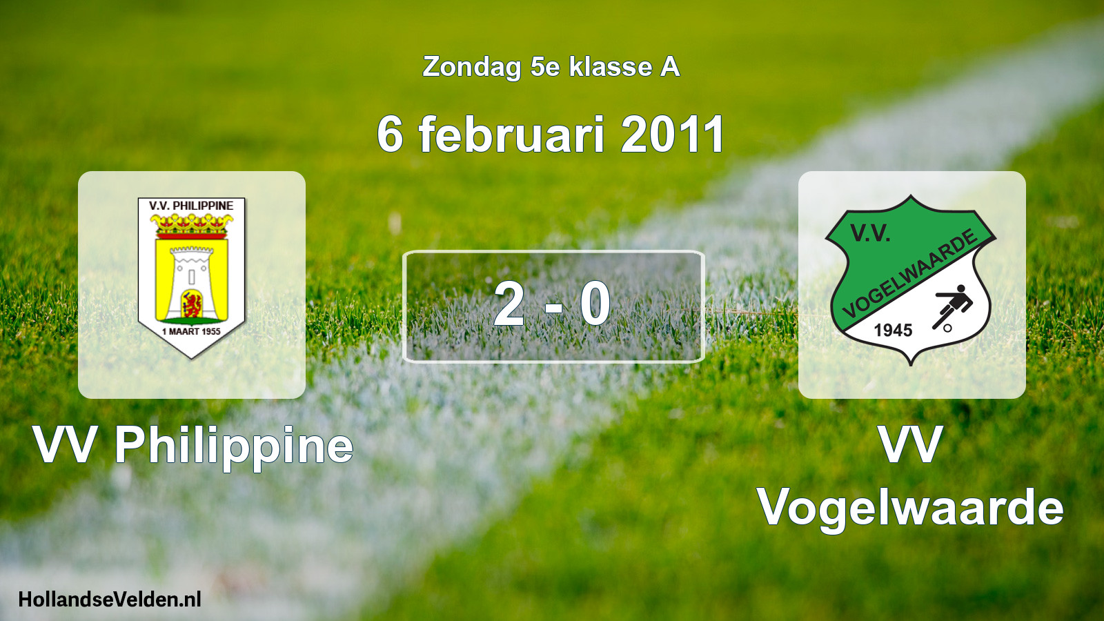 Total number of matches played: VV Philippine - VV Vogelwaarde 2 - 0 (6 February 2011)