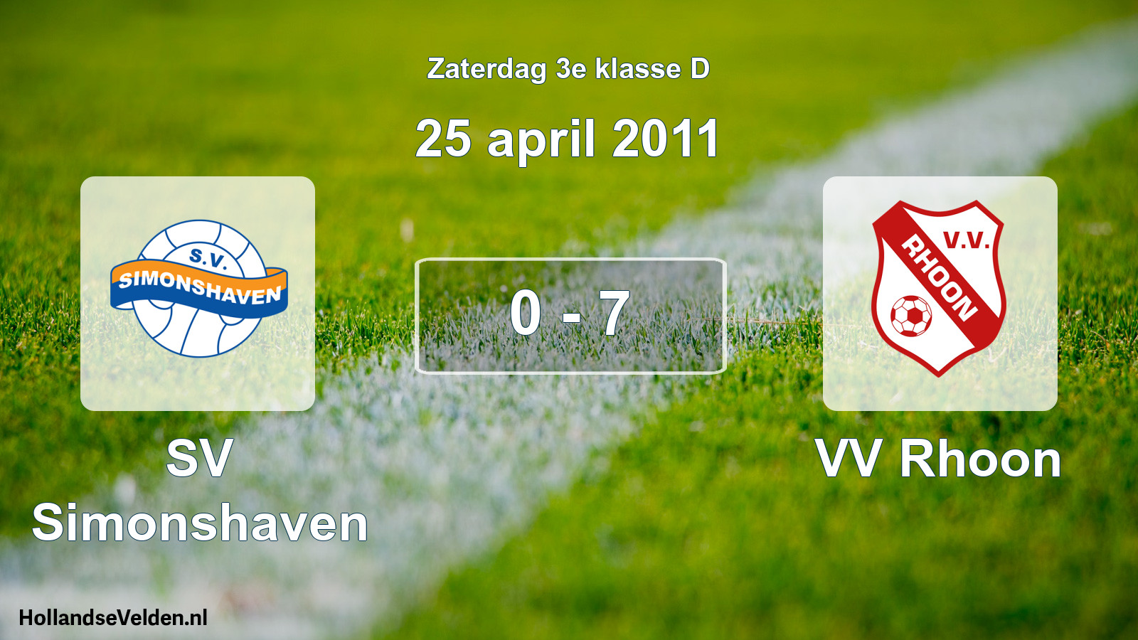 Total number of matches played: SV Simonshaven - VV Rhoon 0 - 7 (25 April 2011)