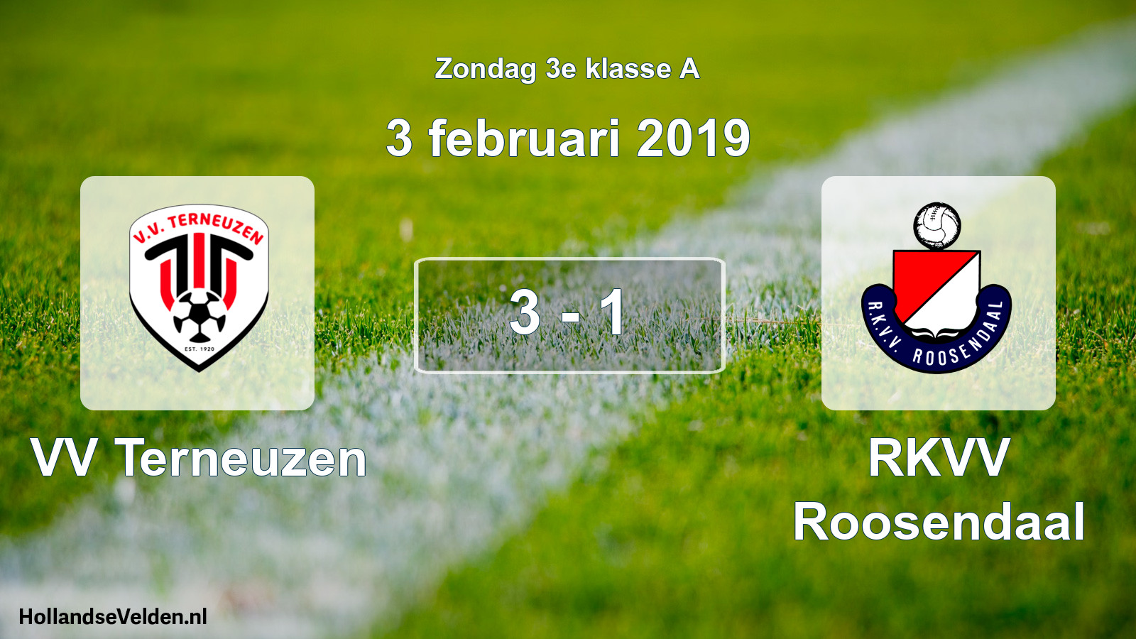 Total number of matches played: VV Terneuzen - RKVV Roosendaal 3 - 1 (3 February 2019)