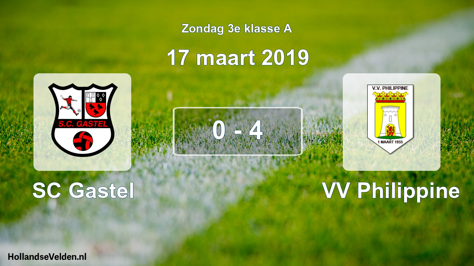 Total number of matches played: SC Gastel - VV Philippine 0 - 4 (17 March 2019)