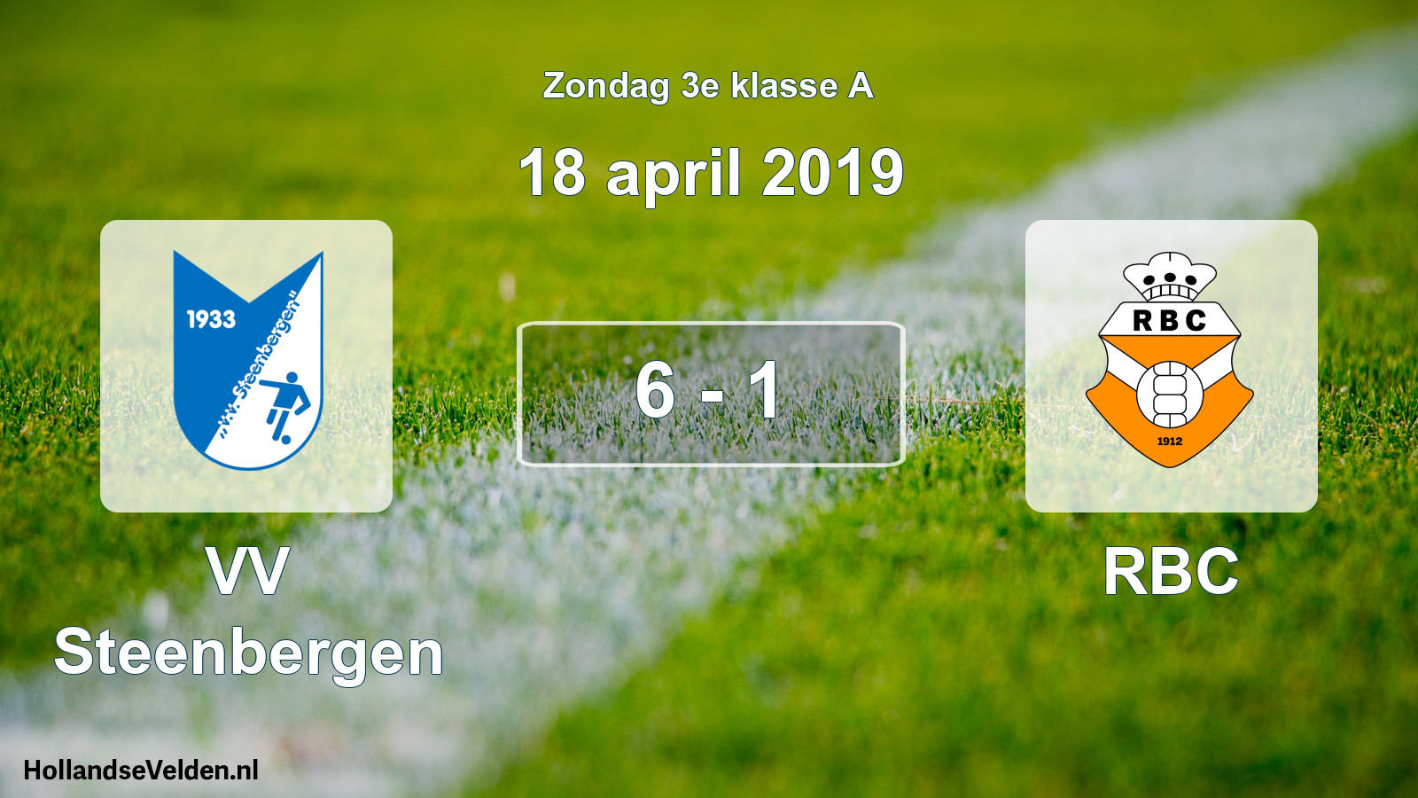 Total number of matches played: VV Steenbergen - RBC 6 - 1 (18 April 2019)