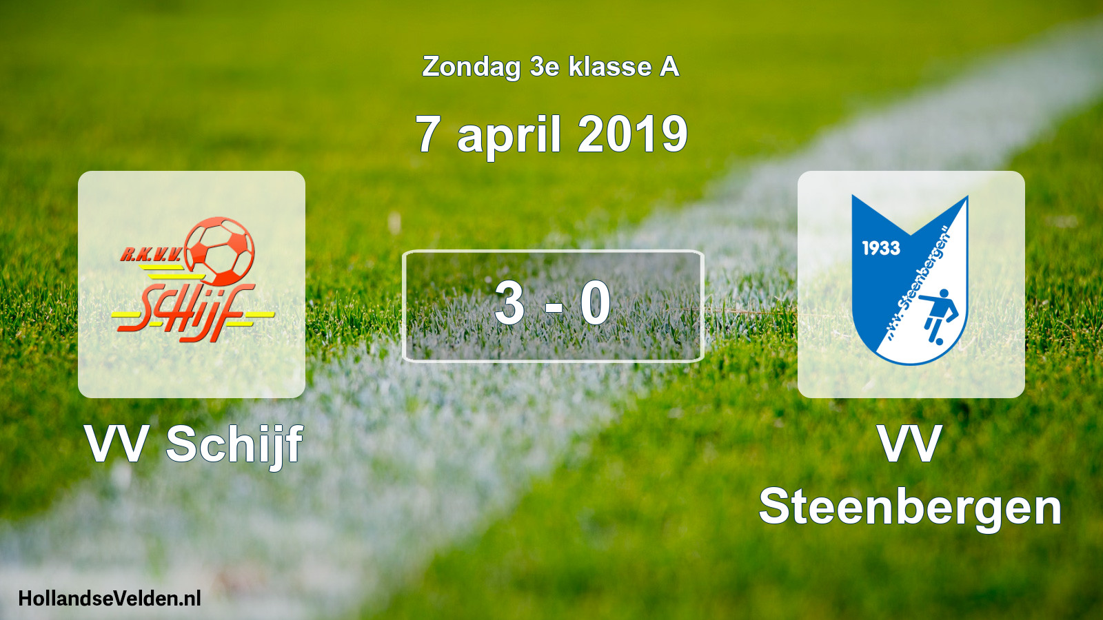 Total number of matches played: VV Schijf - VV Steenbergen 3 - 0 (7 April 2019)