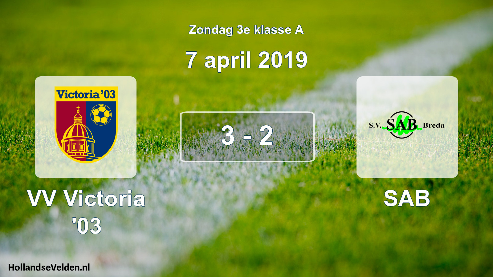 Total number of matches played: VV Victoria '03 - SAB 3 - 2 (7 April 2019)