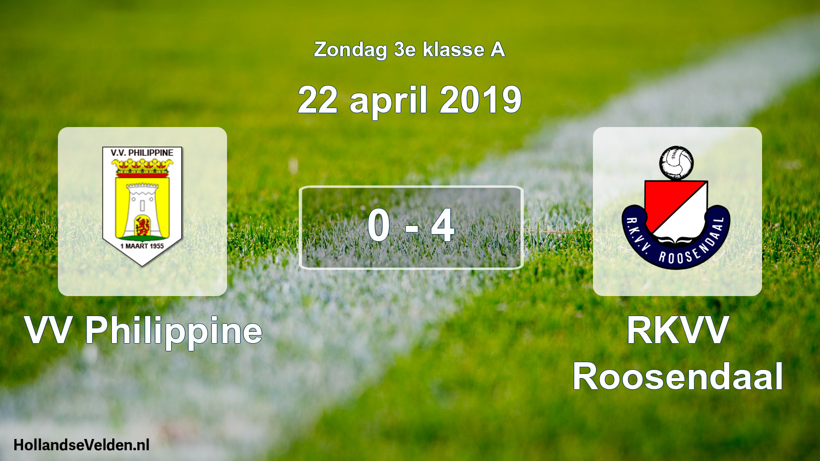 Total number of matches played: VV Philippine - RKVV Roosendaal 0 - 4 (22 April 2019)