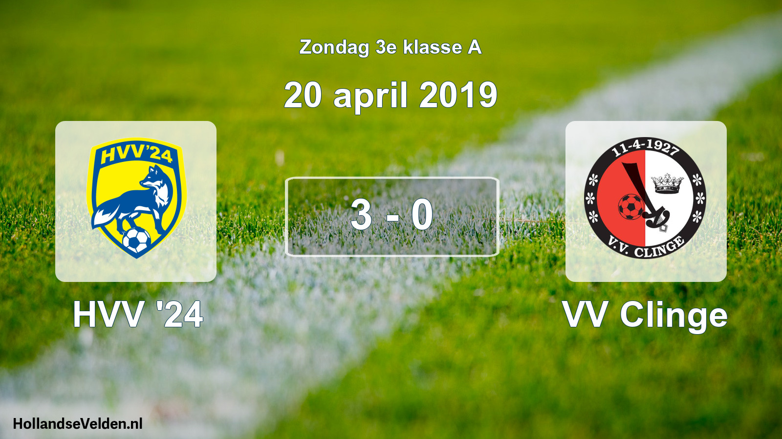 Total number of matches played: HVV '24 - VV Clinge 3 - 0 (20 April 2019)