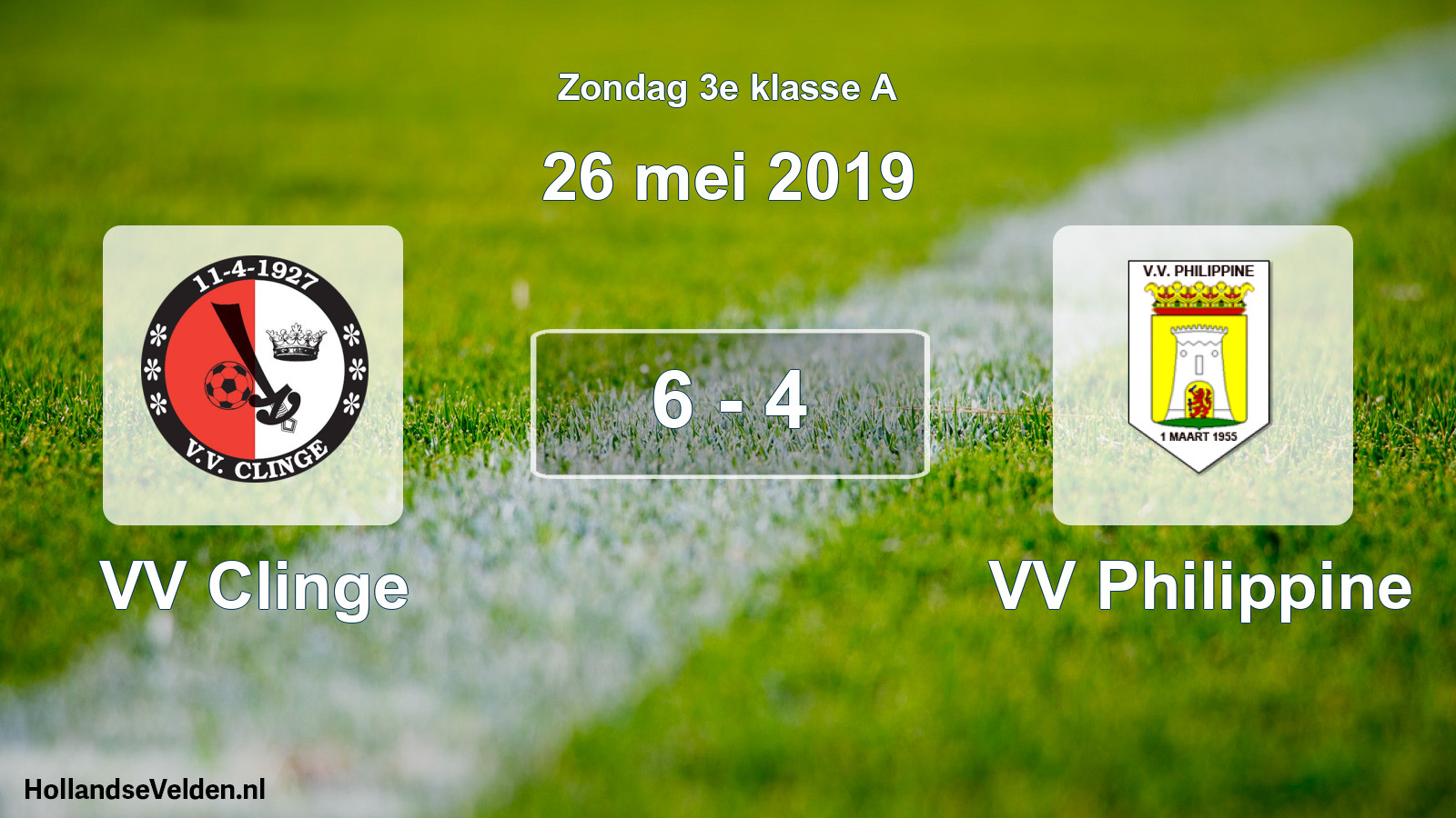 Total number of matches played: VV Clinge - VV Philippine 6 - 4 (26 May 2019)
