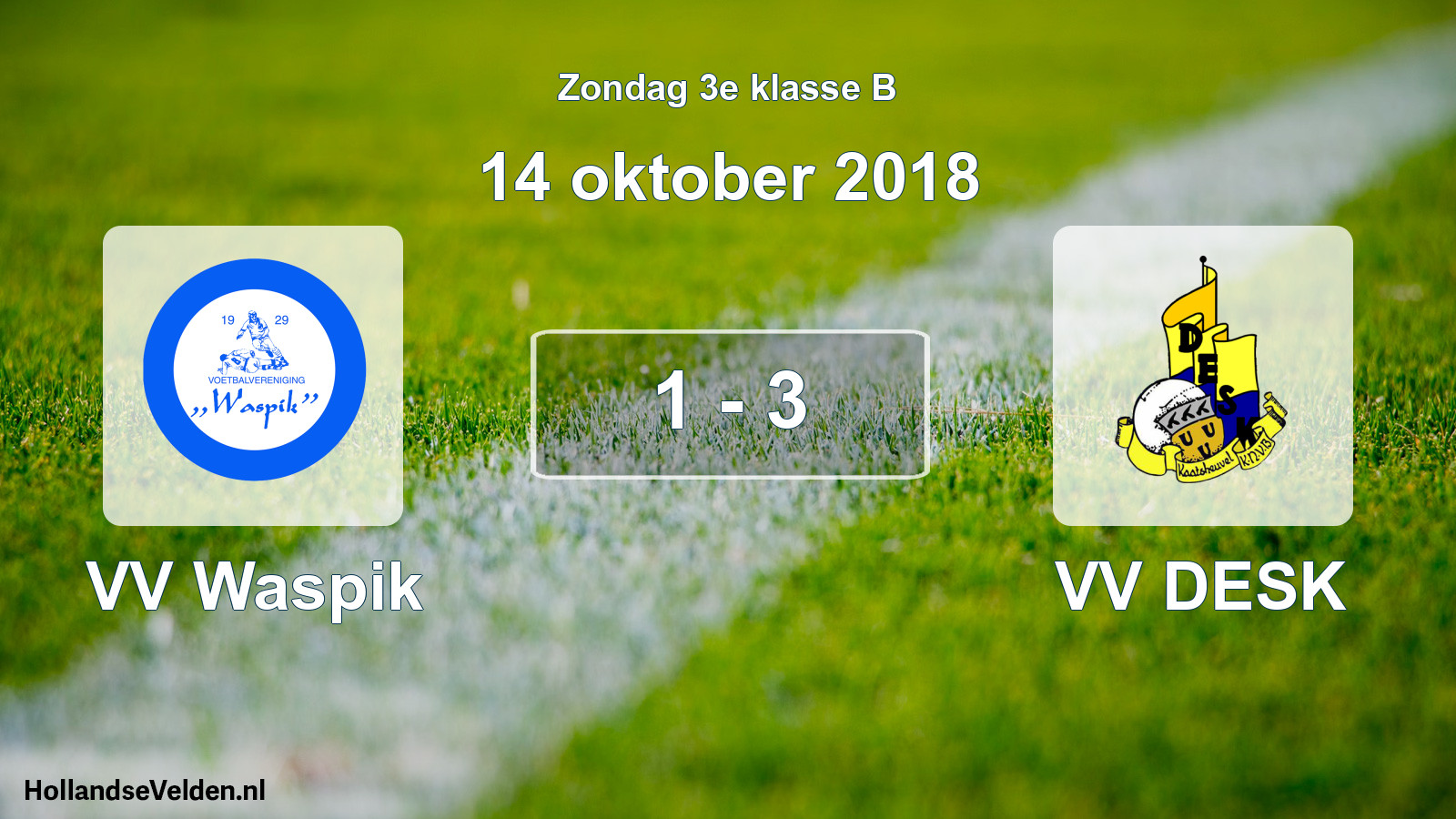 Total number of matches played: VV Waspik - VV DESK 1 - 3 (14 October 2018)