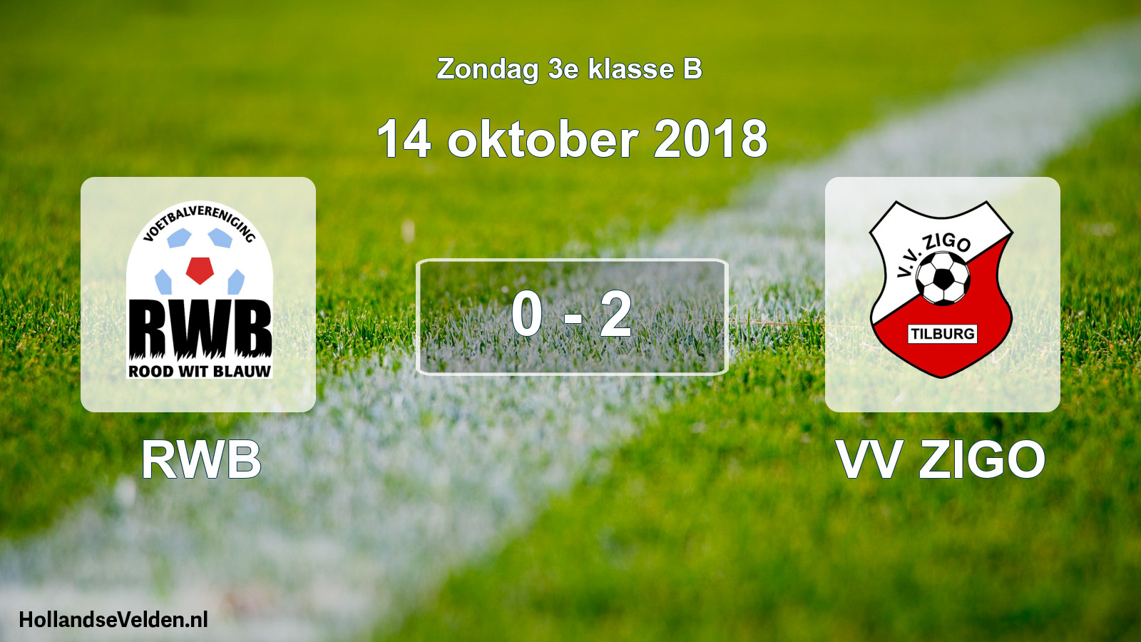 Total number of matches played: RWB - VV ZIGO 0 - 2 (14 October 2018)