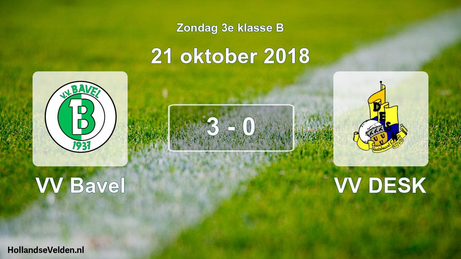 Total number of matches played: VV Bavel - VV DESK 3 - 0 (21 October 2018)