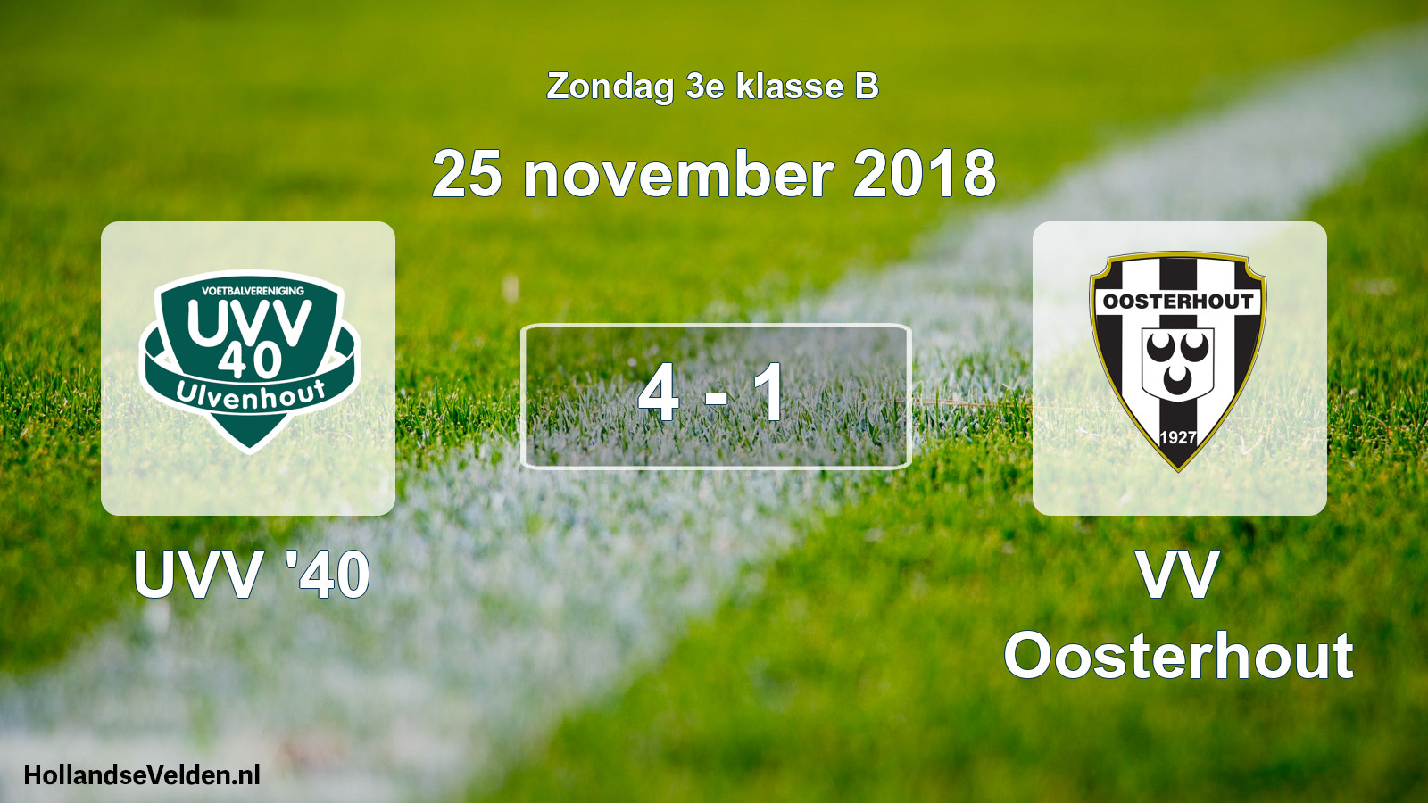 Total number of matches played: UVV '40 - VV Oosterhout 4 - 1 (25 November 2018)