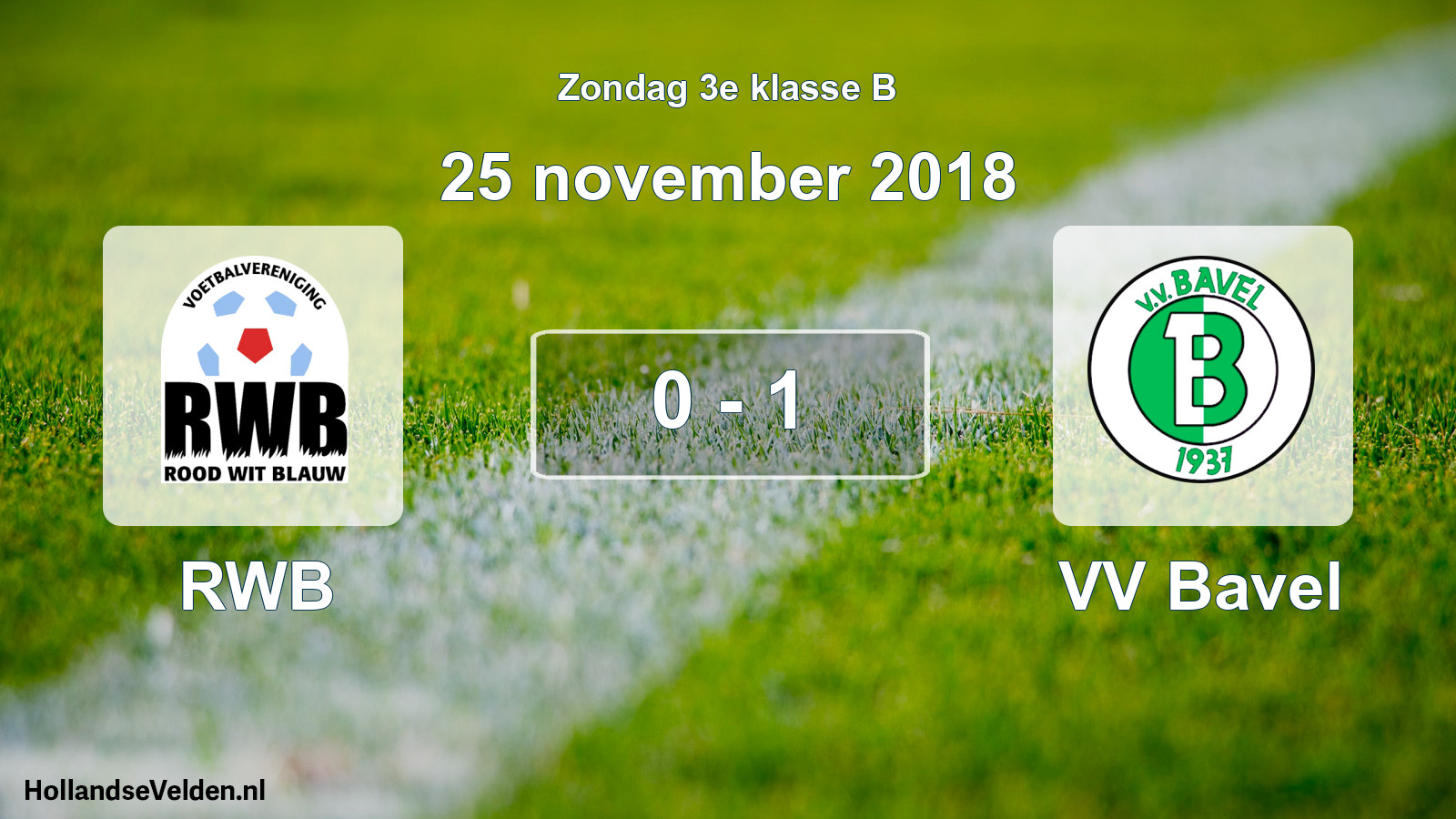 Total number of matches played: RWB - VV Bavel 0 - 1 (25 November 2018)