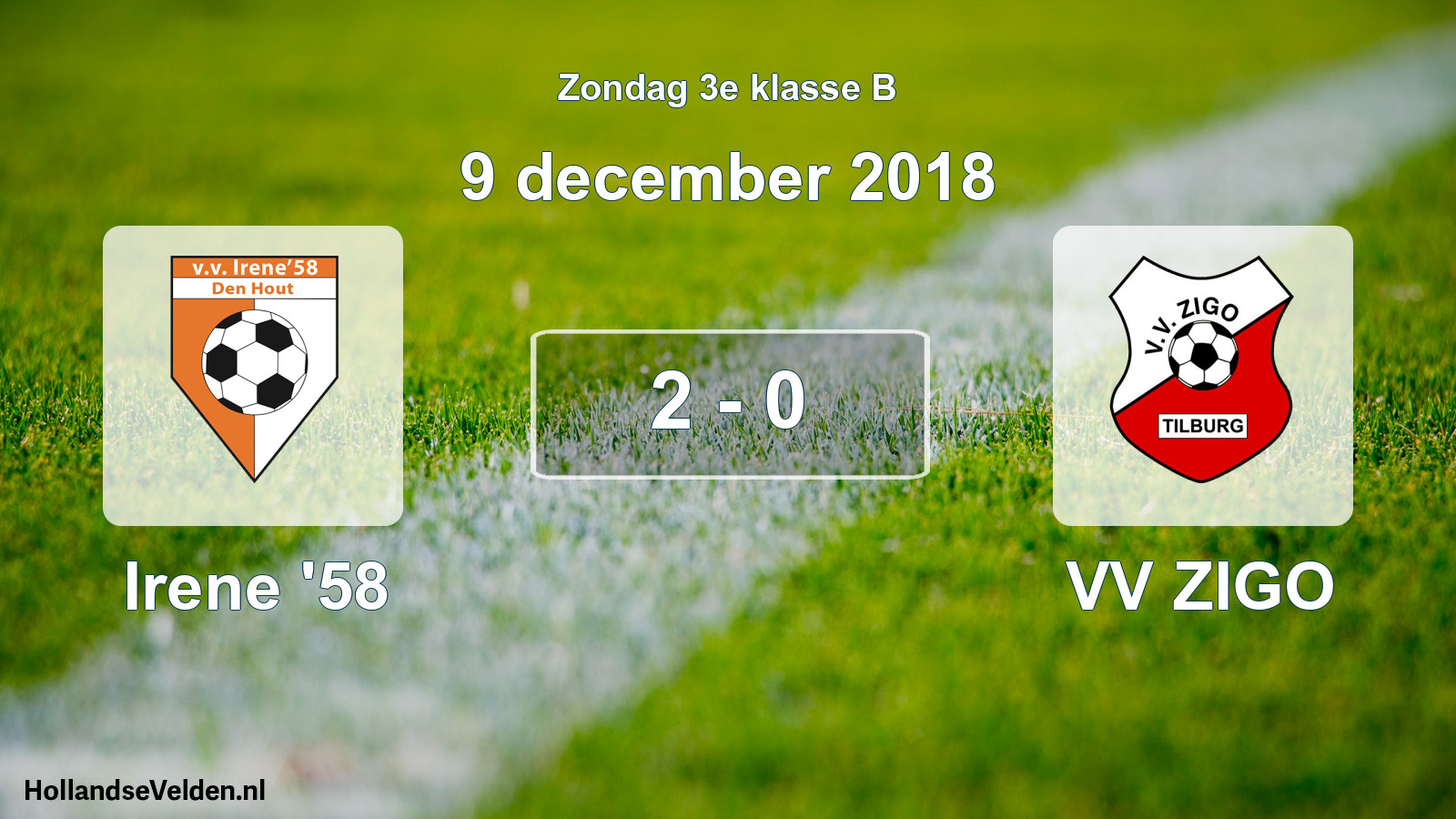 Total number of matches played: Irene '58 - VV ZIGO 2 - 0 (9 December 2018)
