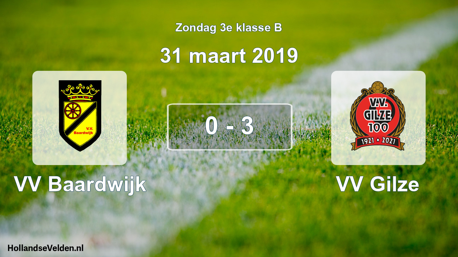 Total number of matches played: VV Baardwijk - VV Gilze 0 - 3 (31 March 2019)
