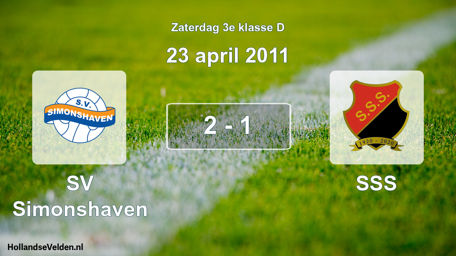 Total number of matches played: SV Simonshaven - SSS 2 - 1 (23 April 2011)