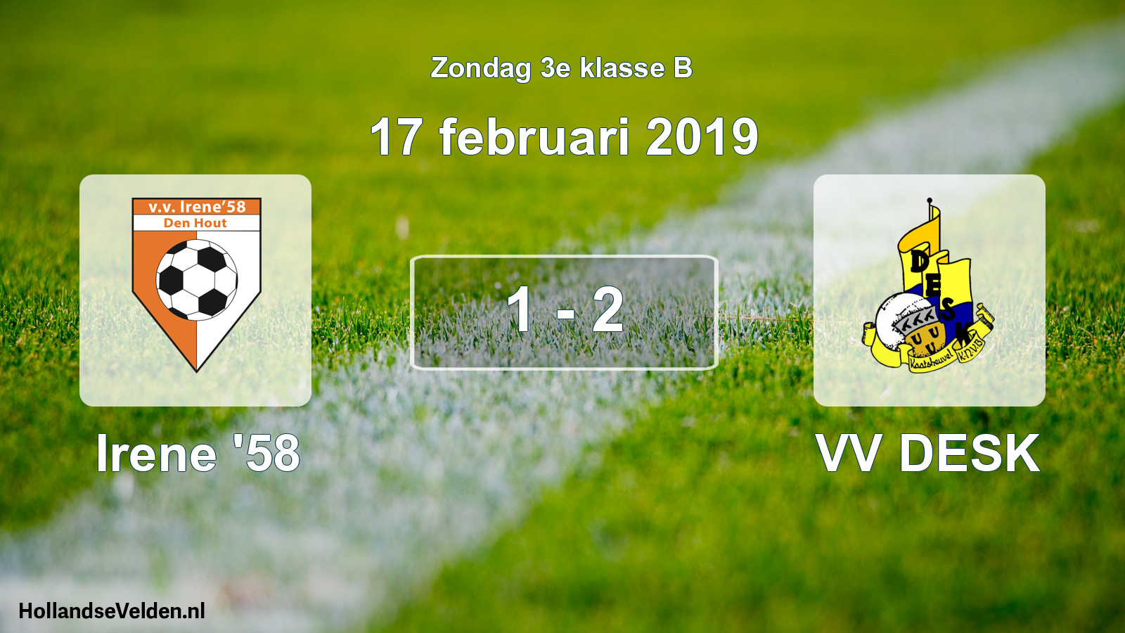 Total number of matches played: Irene '58 - VV DESK 1 - 2 (17 February 2019)