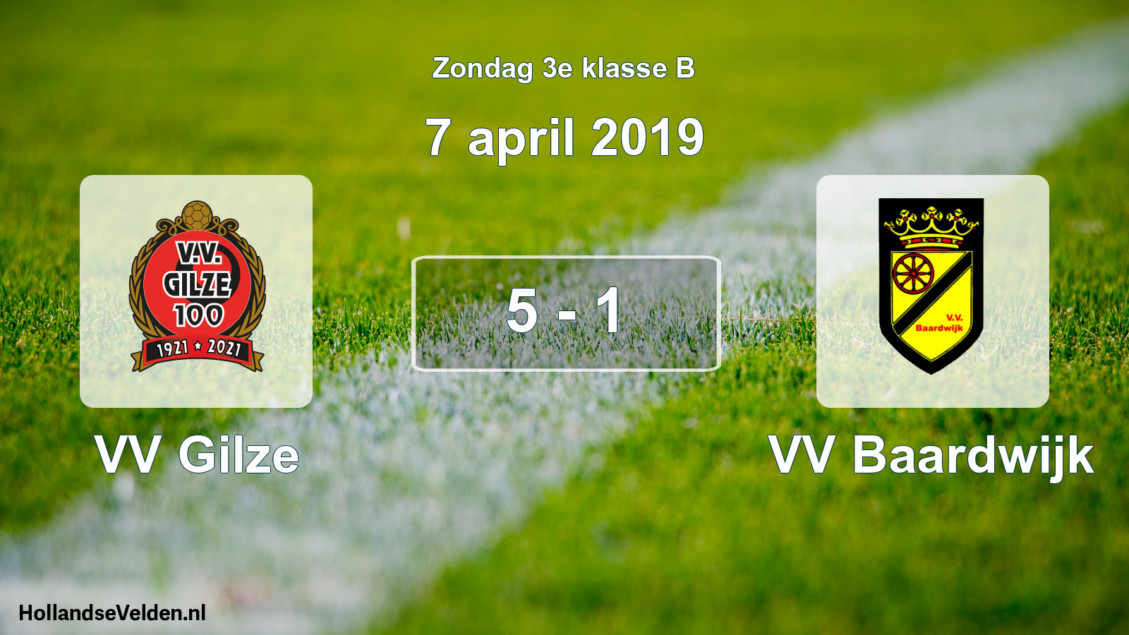 Total number of matches played: VV Gilze - VV Baardwijk 5 - 1 (7 April 2019)