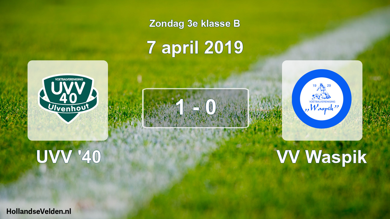 Total number of matches played: UVV '40 - VV Waspik 1 - 0 (7 April 2019)