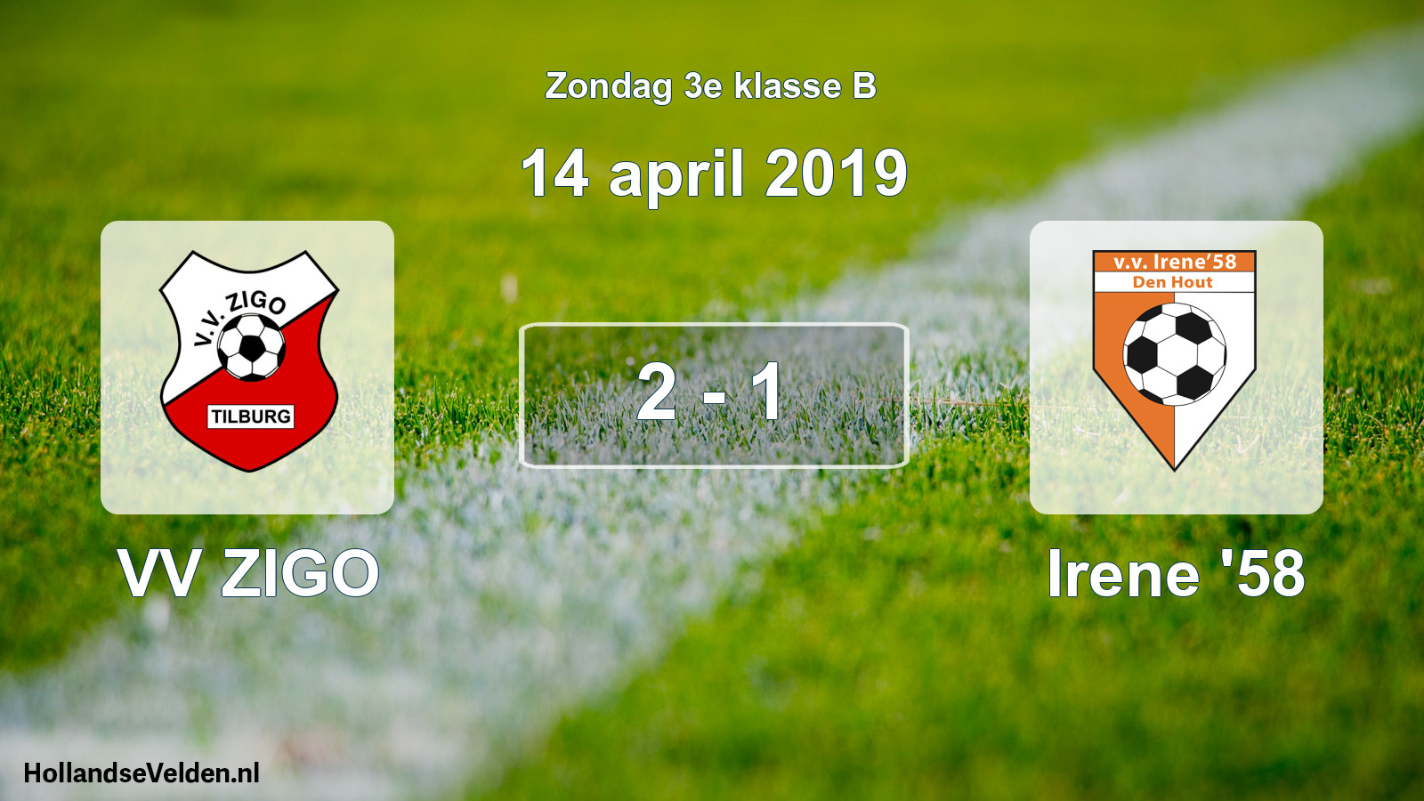 Total number of matches played: VV ZIGO - Irene '58 2 - 1 (14 April 2019)