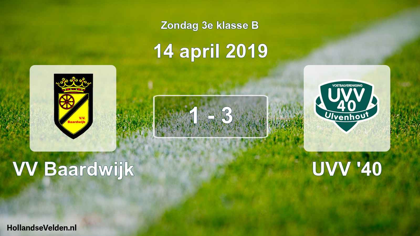 Total number of matches played: VV Baardwijk - UVV '40 1 - 3 (14 April 2019)