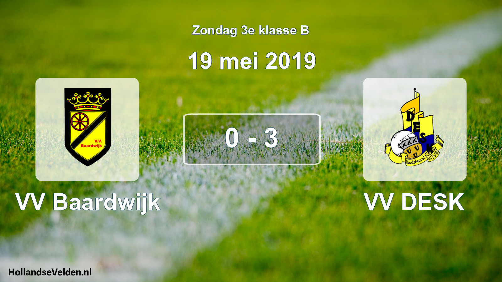 Total number of matches played: VV Baardwijk - VV DESK 0 - 3 (19 May 2019)