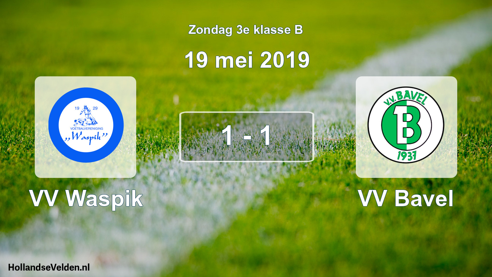 Total number of matches played: VV Waspik - VV Bavel 1 - 1 (19 May 2019)